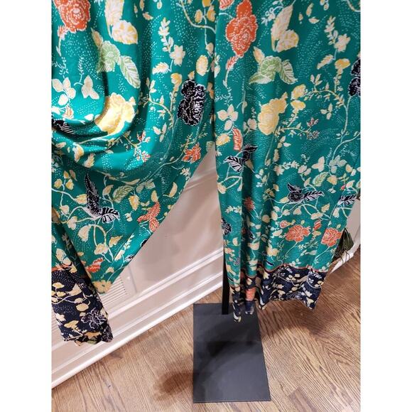 Est. 1946 Calypso Green Floral Polyester Boho Hippie Chic Harem Pants 22/24W - Picture 4 of 12